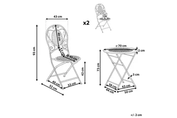 Balkongset av Utebord och 2 Utestolar ljusgrön BIVIO - Grön - Utemöbler & utemiljö - Utegrupp - Cafegrupp & cafeset