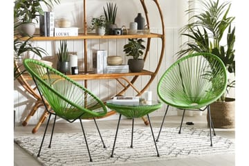 Balkongset Cayaco 70 cm + 2 Utestolar - Konstrotting/Grön - Utemöbler & utemiljö - Utegrupp - Cafegrupp & cafeset