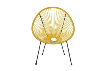 Balkongset Cayaco 70 cm + 2 Utestolar - Konstrotting/Gul - Utemöbler & utemiljö - Utegrupp - Cafegrupp & cafeset