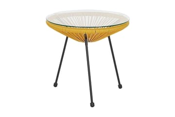 Balkongset Cayaco 70 cm + 2 Utestolar - Konstrotting/Gul - Utemöbler & utemiljö - Utegrupp - Cafegrupp & cafeset