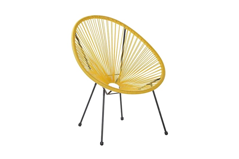 Balkongset Cayaco 70 cm + 2 Utestolar - Konstrotting/Gul - Utemöbler & utemiljö - Utegrupp - Cafegrupp & cafeset