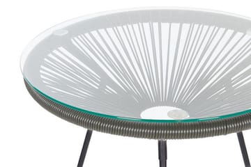 Balkongset Cayaco 70 cm + 2 Utestolar - Konstrotting/Mörkgrå - Utemöbler & utemiljö - Utegrupp - Cafegrupp & cafeset