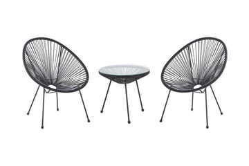 Balkongset Cayaco 70 cm + 2 Utestolar - Konstrotting/Svart - Utemöbler & utemiljö - Utegrupp - Cafegrupp & cafeset