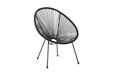 Balkongset Cayaco 70 cm + 2 Utestolar - Konstrotting/Svart - Utemöbler & utemiljö - Utegrupp - Cafegrupp & cafeset