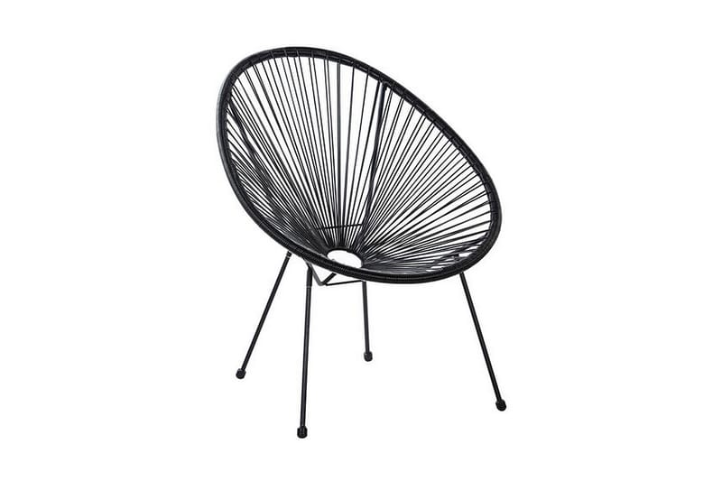 Balkongset Cayaco 70 cm + 2 Utestolar - Konstrotting/Svart - Utemöbler & utemiljö - Utegrupp - Cafegrupp & cafeset