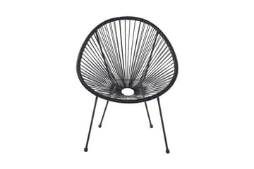 Balkongset Cayaco 70 cm + 2 Utestolar - Konstrotting/Svart - Utemöbler & utemiljö - Utegrupp - Cafegrupp & cafeset