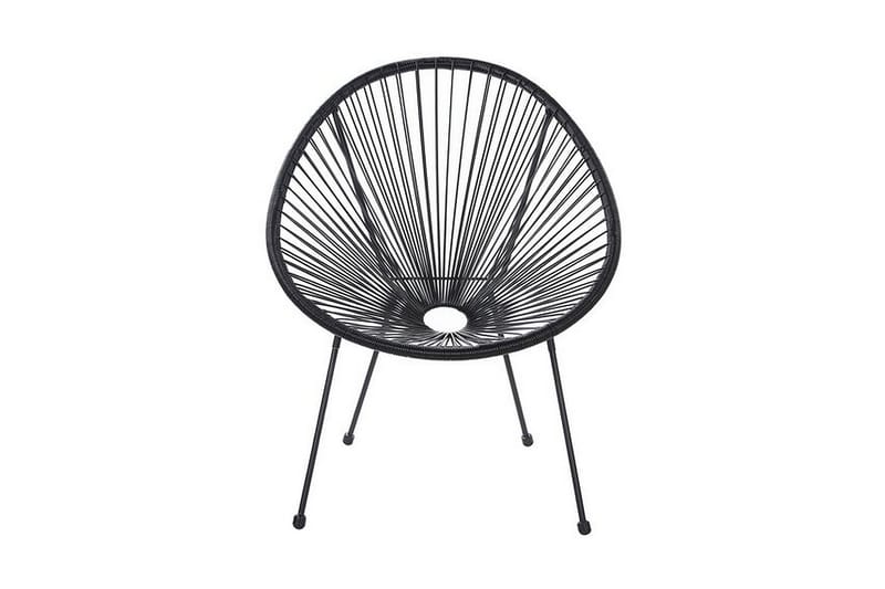 Balkongset Cayaco 70 cm + 2 Utestolar - Konstrotting/Svart - Utemöbler & utemiljö - Utegrupp - Cafegrupp & cafeset
