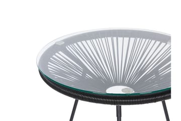 Balkongset Cayaco 70 cm + 2 Utestolar - Konstrotting/Svart - Utemöbler & utemiljö - Utegrupp - Cafegrupp & cafeset