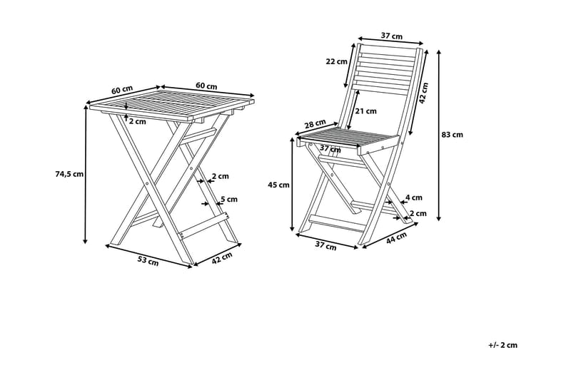 Balkongset Fiji 60 cm - Gul - Cafegrupp & cafeset