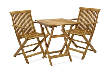 Balkongset Finlay 60x60 cm + 2 Karmstolar Utomhus - Akacia - Utemöbler & utemiljö - Utegrupp - Cafegrupp & cafeset