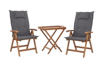 Balkongset Riliegh 68 cm + 2 Utestolar - Grafitgrå - Utemöbler & utemiljö - Utegrupp - Cafegrupp & cafeset