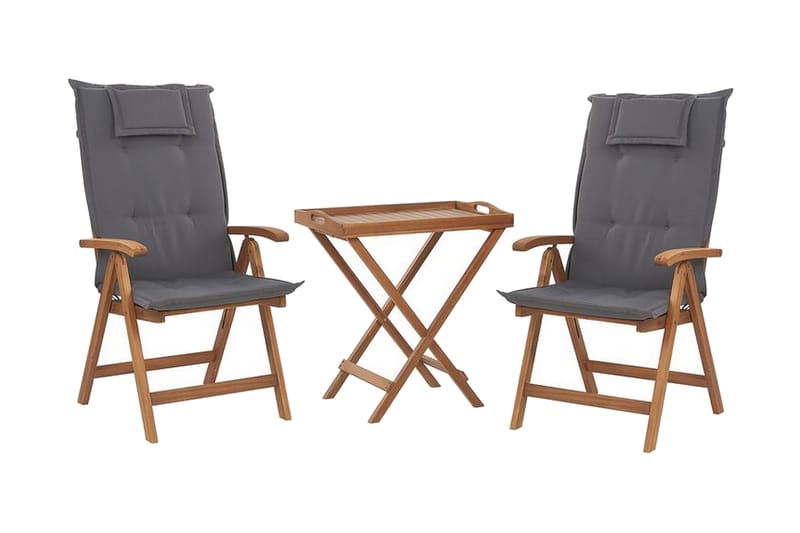 Balkongset Riliegh 68 cm + 2 Utestolar - Grafitgrå - Utemöbler & utemiljö - Utegrupp - Cafegrupp & cafeset