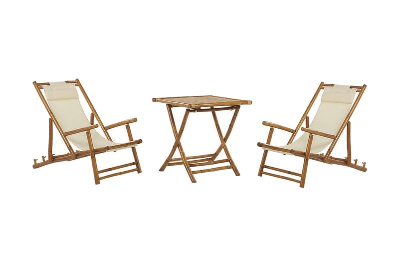 Balkongset vit/beige ATRANI/SPELLO - Beige - Utemöbler & utemiljö - Utegrupp - Cafegrupp & cafeset