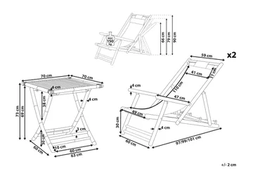 Balkongset vit/beige ATRANI/SPELLO - Beige - Utemöbler & utemiljö - Utegrupp - Cafegrupp & cafeset