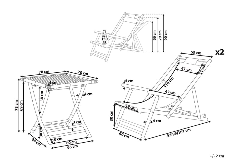 Balkongset vit/beige ATRANI/SPELLO - Beige - Utemöbler & utemiljö - Utegrupp - Cafegrupp & cafeset