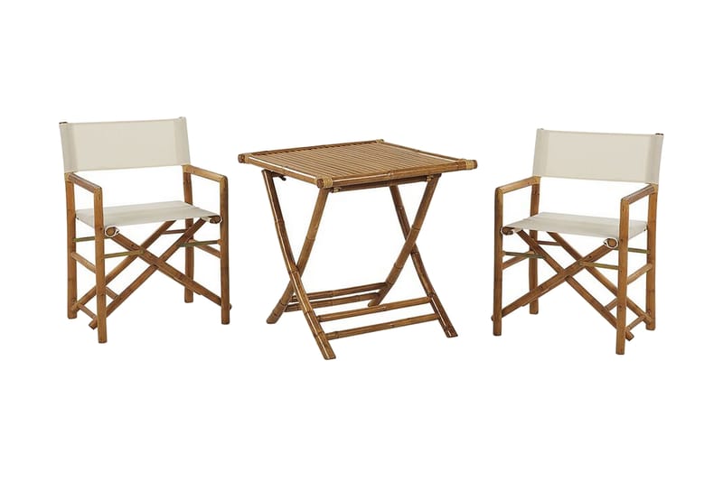 Balkongset vit/beige MOLISE/SPELLO - Trä/natur - Utemöbler & utemiljö - Utegrupp - Cafegrupp & cafeset