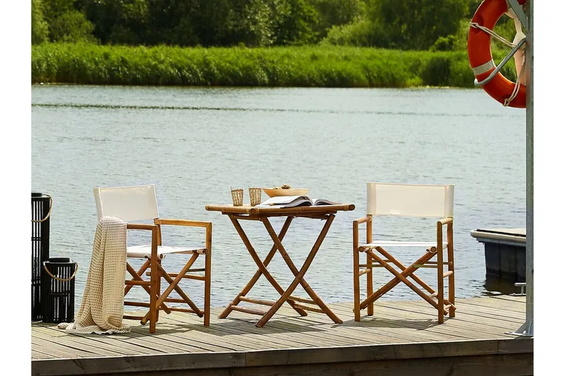 Balkongset vit/beige MOLISE/SPELLO - Trä/natur - Utemöbler & utemiljö - Utegrupp - Cafegrupp & cafeset