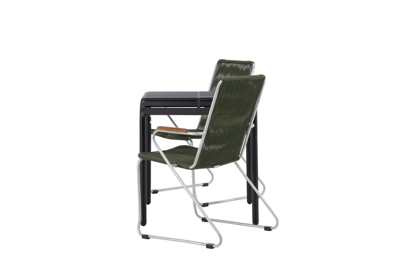 Borneo Caféset 70 cm + 2 st Bois Karmstolar Grön/Svart - Grön/Svart - Utemöbler & utemiljö - Utegrupp - Cafegrupp & cafeset