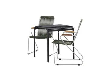 Borneo Caféset 70 cm + 2 st Bois Karmstolar Grön/Svart - Grön/Svart - Utemöbler & utemiljö - Utegrupp - Cafegrupp & cafeset