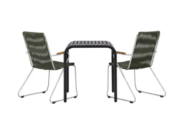 Borneo Caféset 70 cm + 2 st Bois Karmstolar Grön/Svart - Grön/Svart - Utemöbler & utemiljö - Utegrupp - Cafegrupp & cafeset