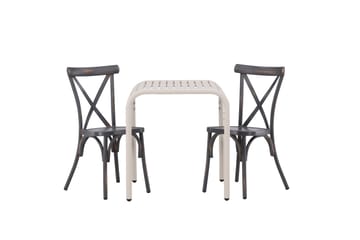 Borneo Caféset 70 cm + 2 st Tablas Matstolar - Mörkgrå/Beige - Utemöbler & utemiljö - Utegrupp - Cafegrupp & cafeset