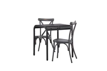 Borneo Caféset 70 cm + 2 st Tablas Matstolar Mörkgrå/Svart - Mörkgrå/Svart - Utemöbler & utemiljö - Utegrupp - Cafegrupp & cafeset