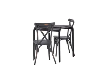 Borneo Caféset 70 cm + 2 st Tablas Matstolar Mörkgrå/Svart - Mörkgrå/Svart - Utemöbler & utemiljö - Utegrupp - Cafegrupp & cafeset