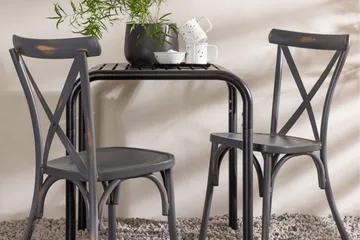 Borneo Caféset 70 cm + 2 st Tablas Matstolar Mörkgrå/Svart - Mörkgrå/Svart - Utemöbler & utemiljö - Utegrupp - Cafegrupp & cafeset