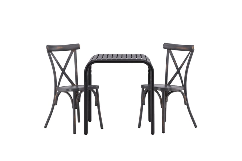 Borneo Caféset 70 cm + 2 st Tablas Matstolar - Mörkgrå/Svart - Utem�öbler & utemiljö - Utegrupp - Cafegrupp & cafeset