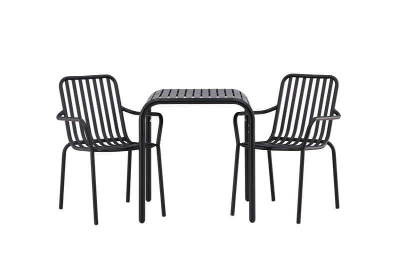 Borneo Caféset 70 cm + 2 st Peking Karmstolar - Svart - Utemöbler & utemiljö - Utegrupp - Cafegrupp & cafeset