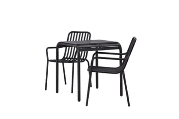 Borneo Caféset 70 cm + 2 st Peking Karmstolar - Svart - Utemöbler & utemiljö - Utegrupp - Cafegrupp & cafeset