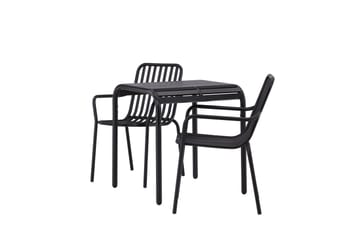 Borneo Caféset 70 cm + 2 st Peking Karmstolar Svart - Svart - Utemöbler & utemiljö - Utegrupp - Cafegrupp & cafeset