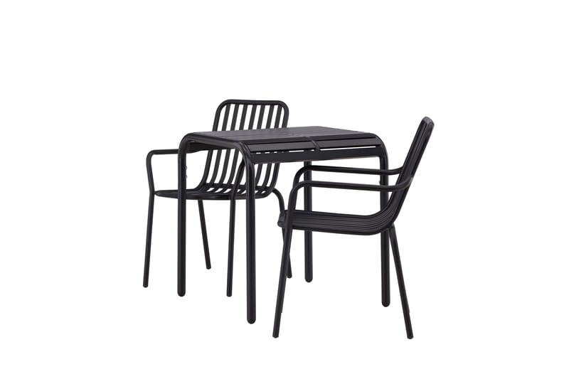 Borneo Caféset 70 cm + 2 st Peking Karmstolar Svart - Svart - Utemöbler & utemiljö - Utegrupp - Cafegrupp & cafeset