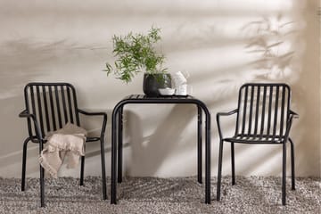 Borneo Caféset 70 cm + 2 st Peking Karmstolar Svart - Svart - Utemöbler & utemiljö - Utegrupp - Cafegrupp & cafeset