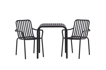 Borneo Caféset 70 cm + 2 st Peking Karmstolar Svart - Svart - Utemöbler & utemiljö - Utegrupp - Cafegrupp & cafeset