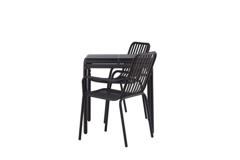 Borneo Caféset 70 cm + 2 st Peking Karmstolar Svart - Svart - Utemöbler & utemiljö - Utegrupp - Cafegrupp & cafeset