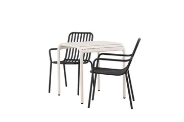 Borneo Caféset 70 cm + 2 st Peking Karmstolar - Svart/Beige - Utemöbler & utemiljö - Utegrupp - Cafegrupp & cafeset