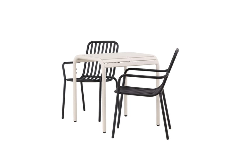 Borneo Caféset 70 cm + 2 st Peking Karmstolar - Svart/Beige - Utemöbler & utemiljö - Utegrupp - Cafegrupp & cafeset