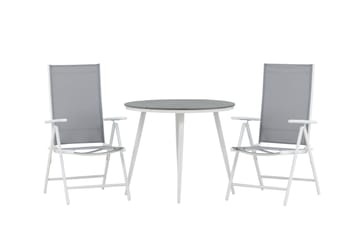 Break Cafégrupp Rund 90 cm + 2 Break Positionsstol - Vit/Grå - Utemöbler & utemiljö - Utegrupp - Cafegrupp & cafeset