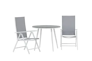 Break Cafégrupp Rund 90 cm + 2 Break Positionsstol - Vit/Grå - Utemöbler & utemiljö - Utegrupp - Cafegrupp & cafeset