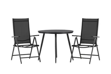 Break Caféset Rund Ø90 cm + 2 Break Positionsstol - Svart - Utemöbler & utemiljö - Utegrupp - Cafegrupp & cafeset