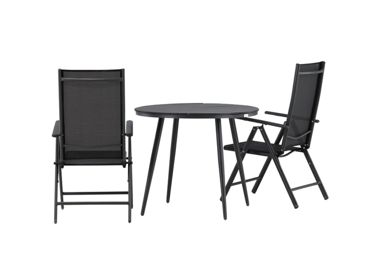 Break Caféset Rund Ø90 cm + 2 Break Positionsstol - Svart - Utemöbler & utemiljö - Utegrupp - Cafegrupp & cafeset