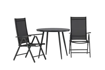 Break Caféset Rund Ø90 cm + 2 Break Positionsstol - Svart - Utemöbler & utemiljö - Utegrupp - Cafegrupp & cafeset