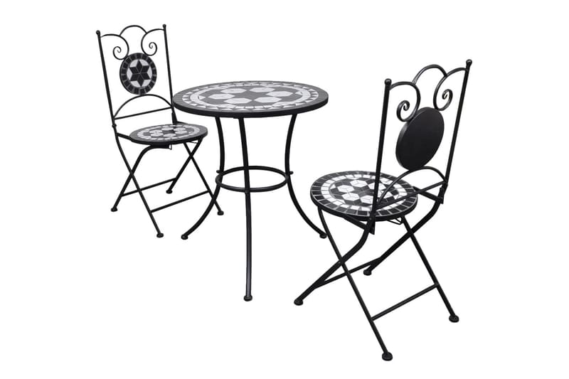 Caféset 3 delar keramik svart och vit - Cafegrupp & cafeset