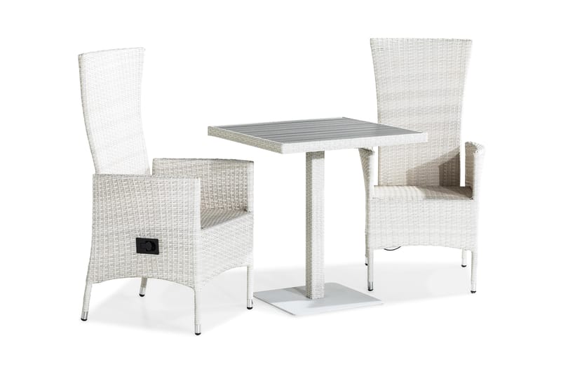 Caféset Bahamas 70x70 + 2 Jenny Fåtölj Ställbar - Vit - Utemöbler & utemiljö - Utegrupp - Cafegrupp & cafeset