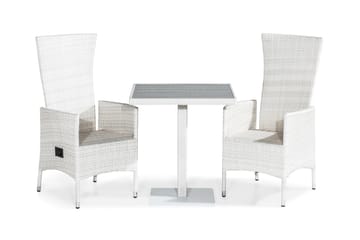 Caféset Bahamas 70x70 + 2 Jenny Fåtölj Ställbar - Vit - Utemöbler & utemiljö - Utegrupp - Cafegrupp & cafeset