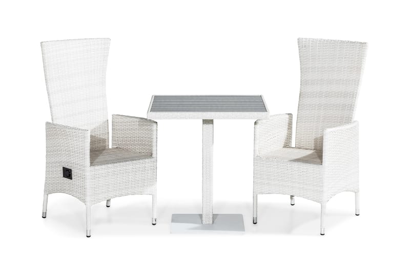 Caféset Bahamas 70x70 + 2 Jenny Fåtölj Ställbar - Vit - Utemöbler & utemiljö - Utegrupp - Cafegrupp & cafeset