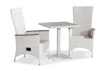 Caféset Bahamas 70x70 + 2 Jenny Lyx Fåtölj Ställbar - Vit|Grå - Utemöbler & utemiljö - Utegrupp - Cafegrupp & cafeset