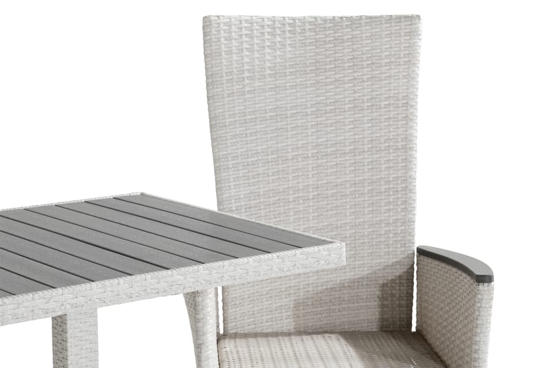 Caféset Bahamas 70x70 + 2 Jenny Lyx Fåtölj Ställbar - Vit|Grå - Utemöbler & utemiljö - Utegrupp - Cafegrupp & cafeset
