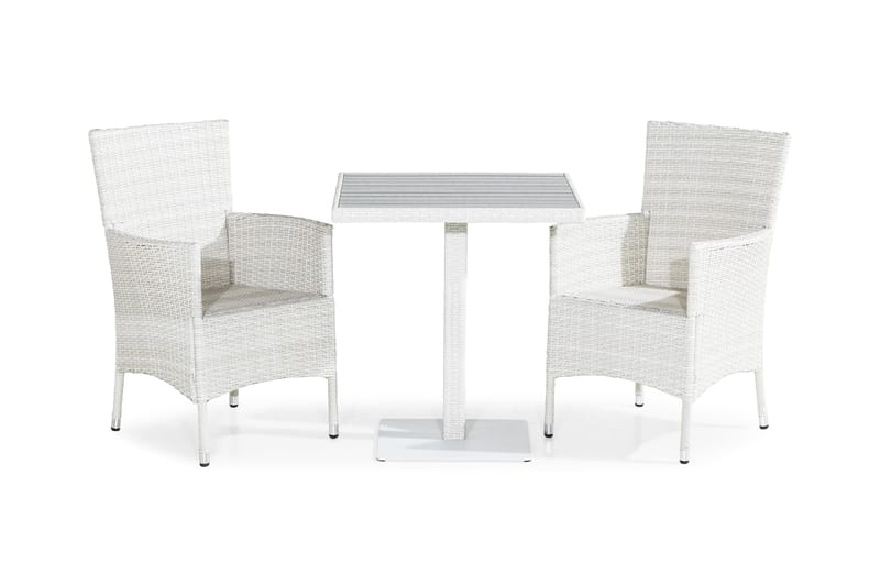 Caféset Bahamas 70x70 + 2 Thor Fåtölj - Vit - Utemöbler & utemiljö - Utegrupp - Cafegrupp & cafeset
